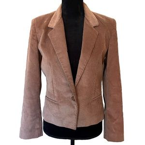 PANTHER Vintage Brown Corduroy Single Button Women’s Blazer Jacket Size Small
